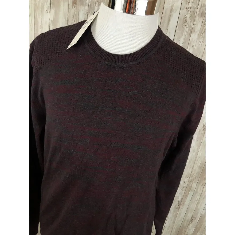 Mustang Sweater Mens XL Slim Pullover Shirt Knit Gray Red Lightweight N72